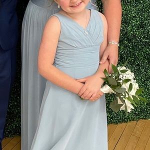 Jr bridesmaid dress, dusty blue